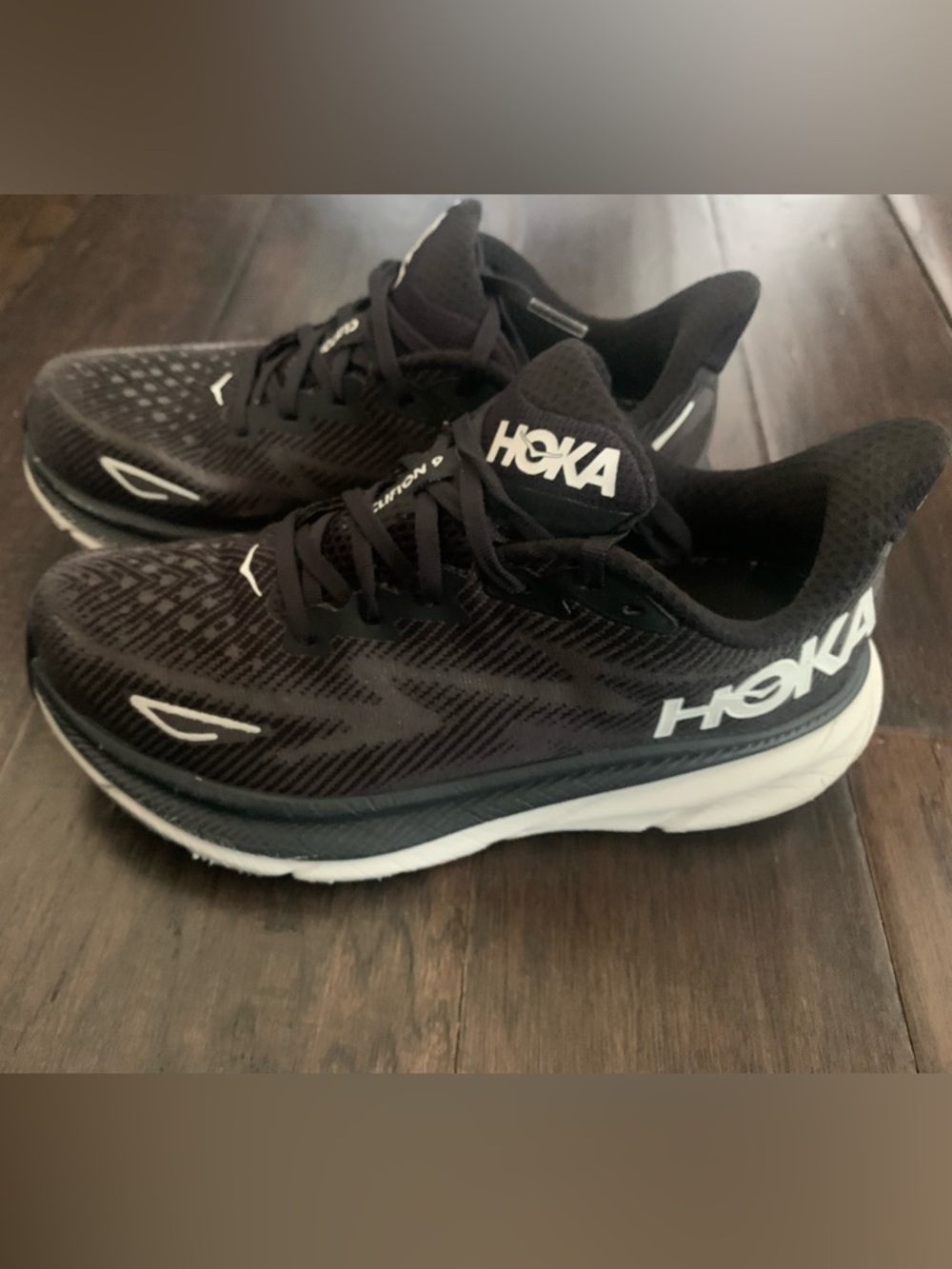 Hoka Black Running Sneakers with Subtle White Logo